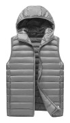 Cloudstyle casual vadderad väst med huva för män Grå 2XL