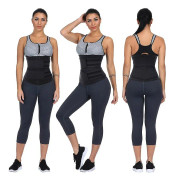 Suren Midja Trimmer Belt Kvinnor Bastu Kostym Svett Wrap Trainer Bantning Kroppsformare Svart 5XL