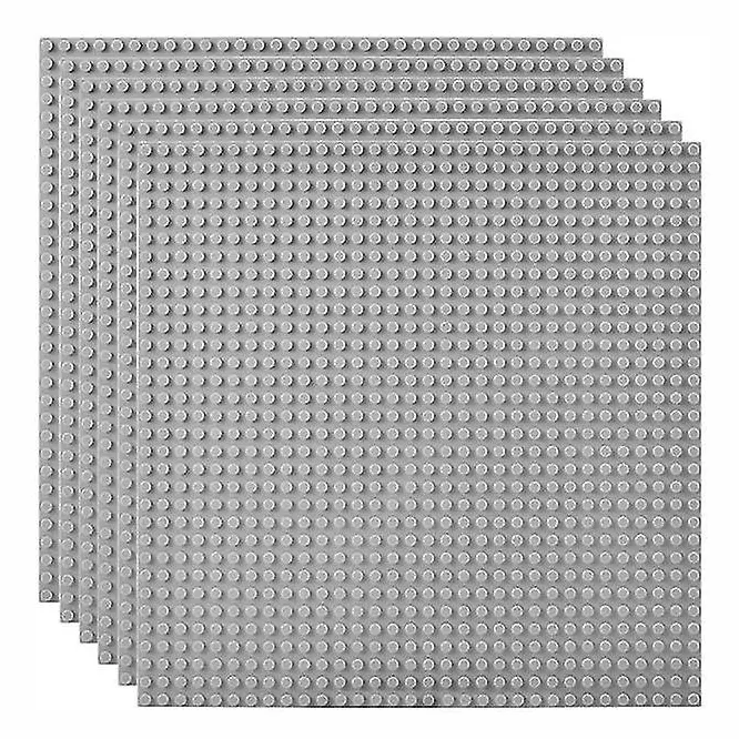 Klassiska basplattor bygger basplattor - basplattor 10" x 10", förpackning med 6 Grå