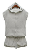 Ruili Fashionabla siamesiska byxor jumpsuit med hatt ljusgrå S