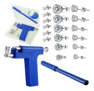 Öron piercing Zircon Öron öronpistol set rostfritt stål kroppsöra piercing verktyg set blå