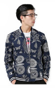 Ruili Baseball Coat Jacka Plus Storlek Stå Krage marinen 5XL
