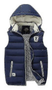 Yunshu Mens Hooded Gilet Lätt quiltad kroppsvärmare Utomhus Ärmlös vadderad gilets kappa BLÅ S
