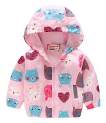 Varychmoo Barn Pojkar Flickor Långärmad Huvjacka Casual Jacka Zip Up Outwear Top Röda djur 6-7 Years