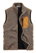 Yunshu Sammetsblandning stickad gilets tröja Ärmlös väst BROWN M