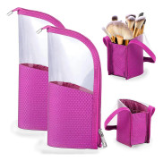 Grape Pp Resa Makeup Brush Holder, penna Penna Organisatör Plast kosmetisk påse