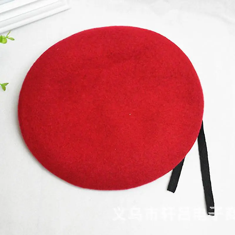 Besser Unisex Militär armé Plain Hat Beret Män Kvinnor Uniform Caps Röd A