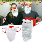 Besser Santa Beard Face Mask Jul Cosplay SkäggMask Xmas Party Munskydd 2st(I)