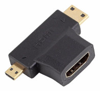 Ljudvideomottagare tillbehör hdmi kvinna till mini + micro hdmi manlig adapter