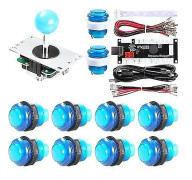 Basket arkadspel 2-spelare diy arkad joystick kit med 20 ledde arkadknappar + 2 joysticks + 2 Blå matchställ för 1 spelare