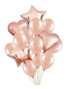 Ballong kit hjärta stjärna folie konfetti latex ballonger fest dekor tillbehör T02 (på)