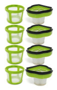 4st Fette Filter Vakuumfilter kompatibelt för Bissell Pet Hair Eraser Hand Vac Combo Pack 4 Mesh Filter Frames