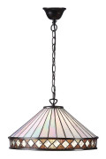 Interiors 1900 Lighting Interiörer Fargo - 1 Ljus Stort Tak Hängande Mörk Brons, Tiffany glas, E27