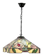 Interiors 1900 Lighting Interiörer Willow - 3 Ljus stort tak hängande mörk brons, Tiffany Style Glas, E27