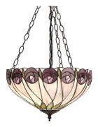 Interiors 1900 Lighting Interiörer Hutchinson - 3 Light Medium Invertered Ceiling Pendant Bronze, Tiffany glas, E27
