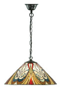 Interiors 1900 Lighting Interiörer Hector - 1 Ljust medeltak hänge Mörk Brons, Tiffany glas, E27