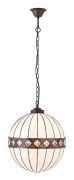 Interiors 1900 Lighting Interiörer Fargo - 1 Ljus Medium Globe Tak Hänge Mörk Brons, Tiffany glas, E27