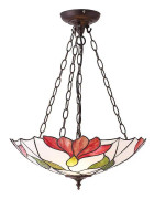 Interiors 1900 Lighting Interiörer Botanica - 3 Ljus Inverterad tak hängande mörk brons, Tiffany glas, E27