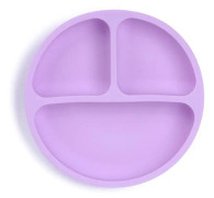 Barnrätt Baby Silikon Sucker Bowl Baby Smile Face Plate Servis Set Smile Face Baby Tableware Set Barnplatta Lila