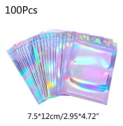 Hushållsförvaringsväskor 4 100st translucent zip lock påsar holografisk förvaringspåse xmas presentförpackning strumpor sexiga underkläder