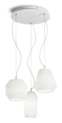 Hänglampa - Ideal Lux - ORIGAMI SP3 - Matt lackad metall - Blåst glas - Modern design