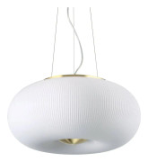 Hänglampa - Ideal Lux - ARIZONA SP3 - Matt mässing - Vitt glas - Ø 40 cm