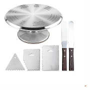 Bakeware set rosa 6st / set skivspelare tårt dekoration tillbehör sätta roterande tårt stativ verktyg metall rostfritt