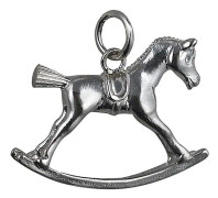 British Jewellery Workshops Silver 18x23mm gunghäst hänge eller Charm