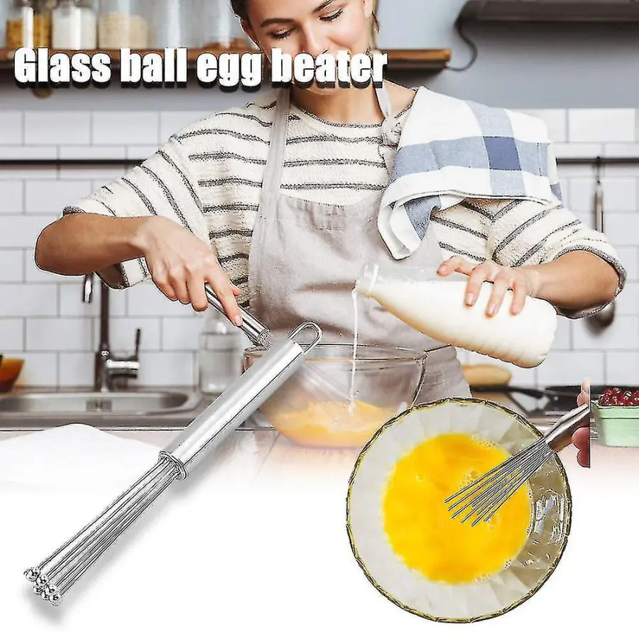 Kokkärl sätter rostfritt stål glas pärla visp hand hållen smör bakapparat