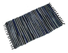 Ljusområdesmatta vävd trasmatta tvättbar flerfärgad bomullsmatta för badrum 60x120cm/24x47in ca