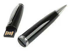 Datortillbehör ställer in 2 i 1 penna stil USB flash disk svart 16gb