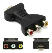 Hdmi splitters växlar hdmi hane till 3 rca kvinnlig komposit av ljudvideoadapter 4k omvandlare för tv