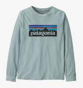 Patagonia K's L/S P-6 Logo T-Shirt Thermal Blue