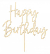 Tårtdekoration i Trä Happy Birthday