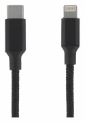Deltaco USB-C till Lightning-kabel 0.5m tygklädd - Svart