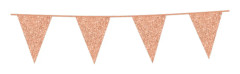 Flaggirlang | Vimpelgirlang | Vimpel Rose Guld Glitter - 6 m.