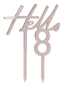 Tårtdekoration "Hello 18" Roséguld
