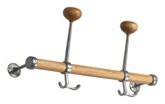 Essem Design - Gustav Kroklist Ek/Aluminium, 40 cm - Klädhängare - Gunnar Bolin - Silver,Träfärgad