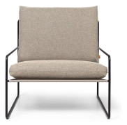Ferm Living - Desert 1-Seater Black / Dark Sand - Fåtöljer utomhus - Metall/Textilmaterial/Skum