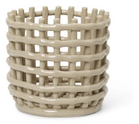 Ferm Living Ceramic flätad korg Ø16 cm Cashmere