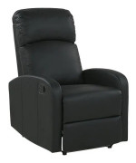Fåtölj Recliner Svart Konstläder Klädsel med USB-port Modern Design Vardagsrum