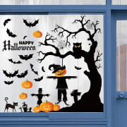 Halloweenfestdekorationer 2021 Fönsterklistermärken Skalle Skelett Väggklistermärken Spökhus Skräck Halloween Dekoration För Hemmet