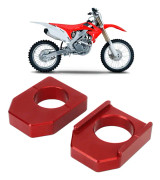 Motorcykel Bakre Kedjejusterare Aluminiumlegering CNC-bearbetad Hårdanodiserad för CR125R CR250R CRF450R CRF450X