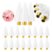 16 st Waxspets för Nagelstenar, Diamantmålning Waxhuvudspetsar, Rhinestone Picker Verktyg för Nagelprickpenna, Waxhuvudtillbehör, Vit