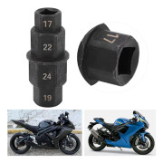 Motorcykel Fram Bak Hjul Axel Hex Spindle Driver Socket Verktyg 17/19/22/24mm Krom Vanadium Stål