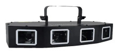 Laserstegeprojektor, 10 DMX512-kanaler, dynamiska RGB-effekter,EU-kontakt, svart