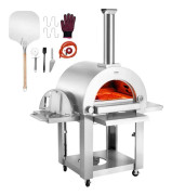 Dual Fuel Pizza Ugn - VEVOR - med tjock Cordierite Pizza Stone - för Camping Garden Backyard