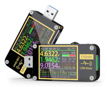 9-stifts USB-spänningsmätare med skärmvändningsfunktion, gravitationsgivare, multifunktionell USB-amperemeter-testare FNB48 med Bluetooth