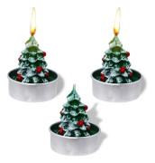 3-pack Julgran Tealight-Ljusset, Handgjorda Konstgjorda Tallkottar Delikat Ljus, Vinter Jul Dekoration Present Souvenir