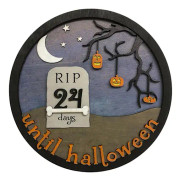 Halloween Nedräkningsdekoration Rolig Långvarig Halloween Dekoration i Trä för Festliga Heminredningar